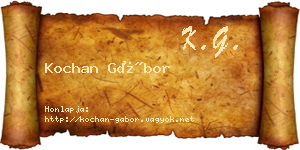 Kochan Gábor névjegykártya